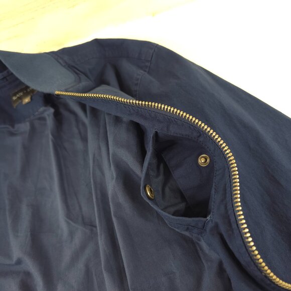 SLATE & STONE Mens MEDIUM Bomber Jacket Blue Cotton Stretch Long Sleeve Full Zip - Picture 11 of 16